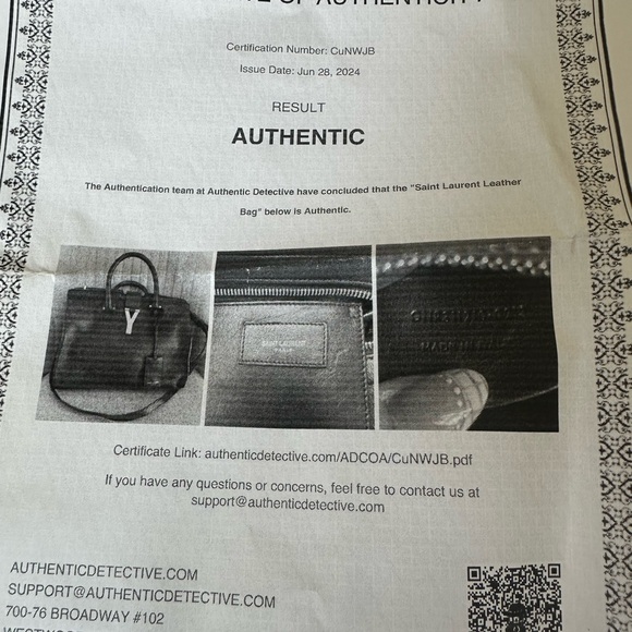 Yves  Saint Laurent  including Original Dust-bag , Card and Authenticity card - Picture 10 of 11